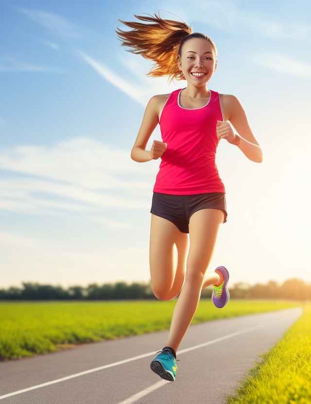Healthy young woman running